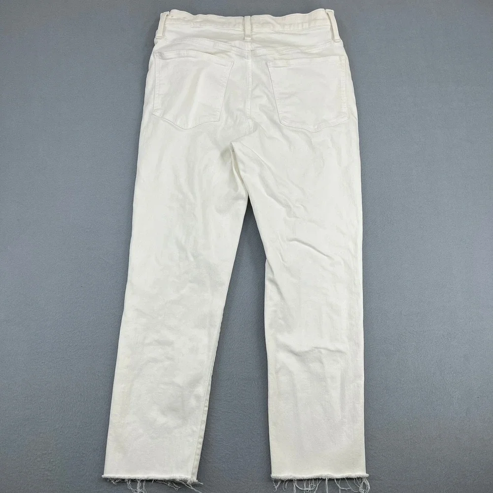 Madewell The Perfect Vintage Crop Jean White High Rise Raw Hem Size 30 - Picture 10 of 13